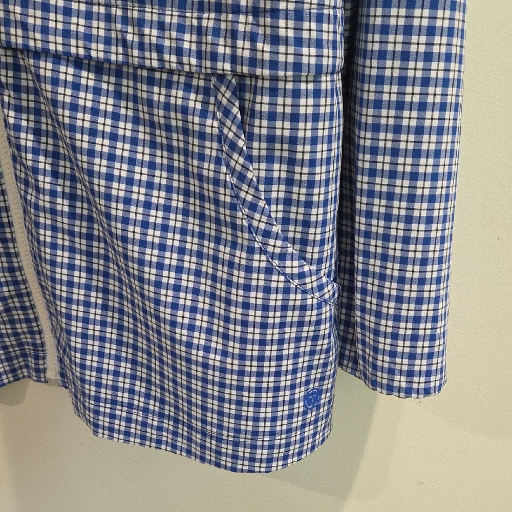 Talbots Navy and White Plaid Light Weight Jacket - Picture 3 of 4